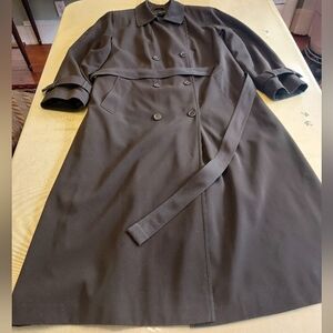 Women's Dark Greenish Double-Breasted Trench Coat